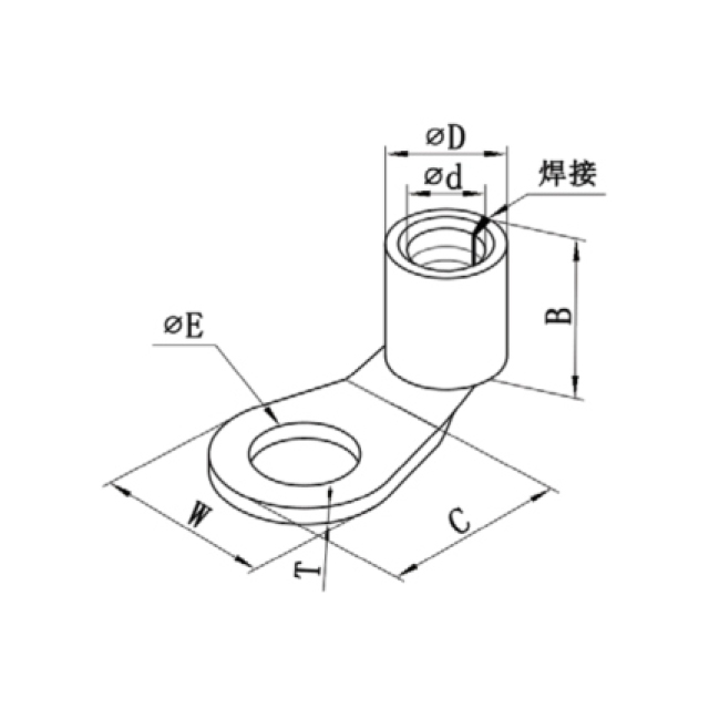 圆形裸端子（90D)