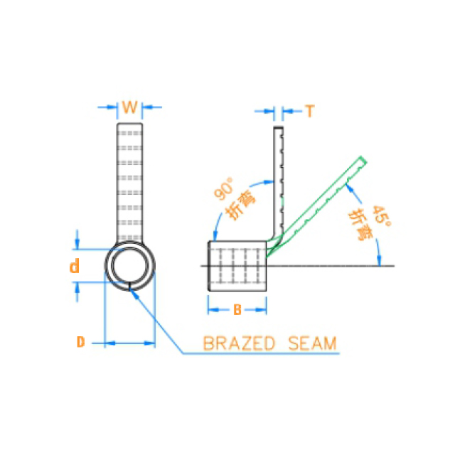 片形裸端子（90度）