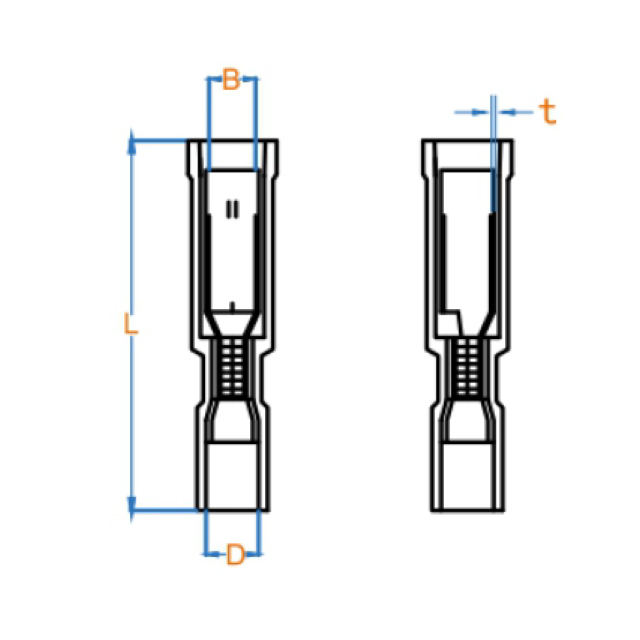 子弹形母（双压式尼龙）绝缘接头