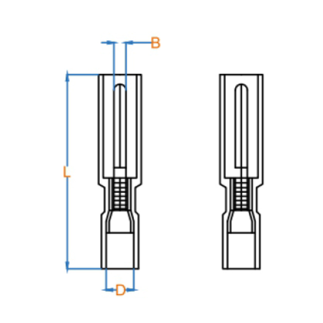 子弹形公（双压式尼龙）绝缘接头